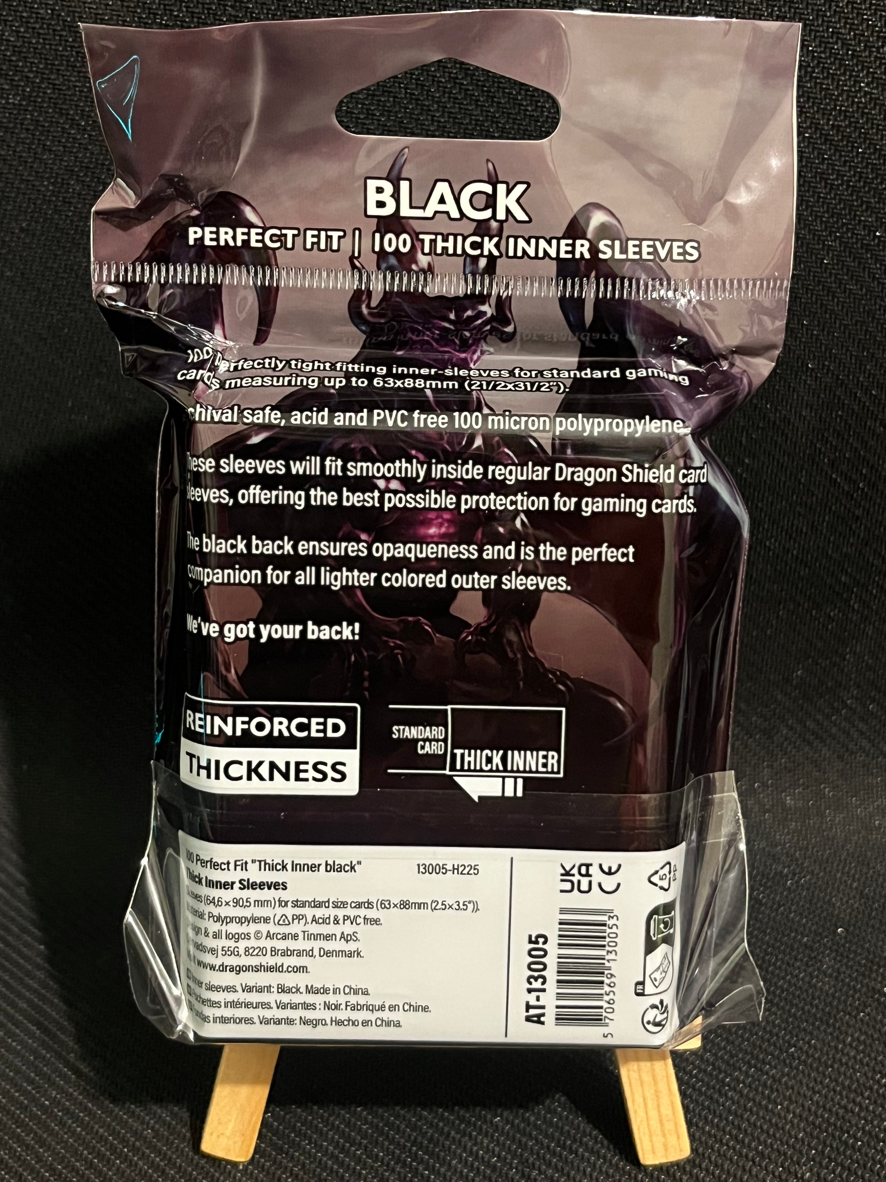 Dragon Shield - 100 sleeve perfection Fit épaisse Noir