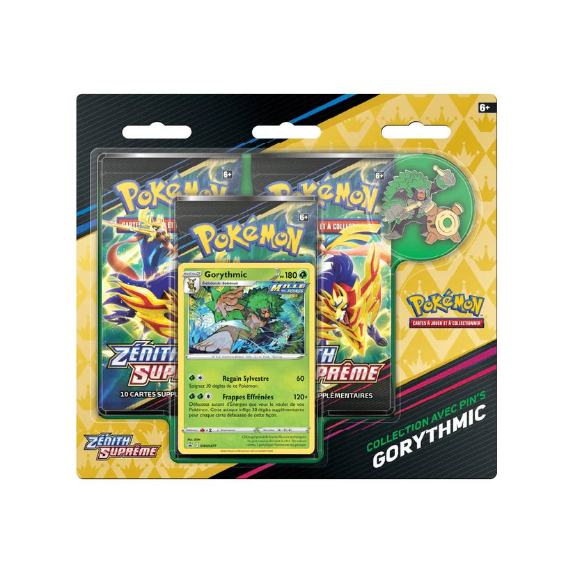 Tripack Collection avec pin's Pokémon Zénith Suprême (EB12.5) Gorythmic 🇫🇷