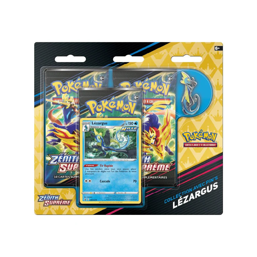 Tripack Collection avec pin's Pokémon Zénith Suprême (EB12.5) Lézargus 🇫🇷